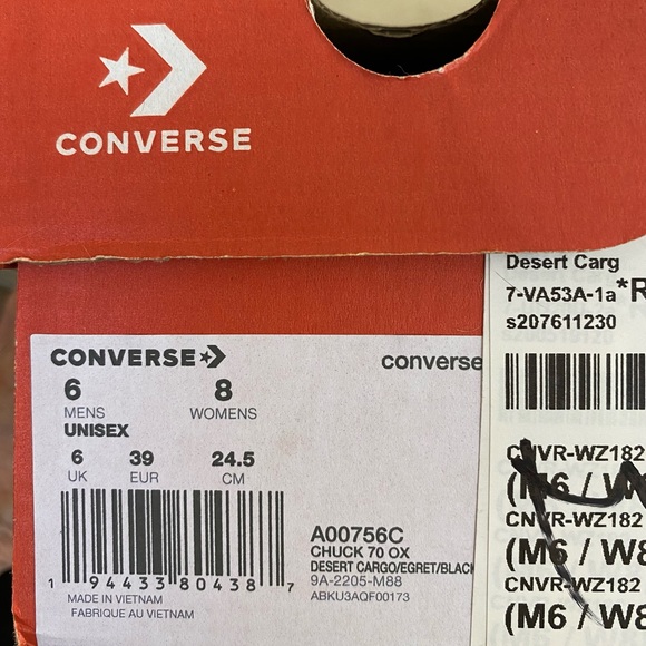 Converse Chuck 70 Tonal Low Top Sneaker Vintage Canvas Desert Cargo Unisex - Picture 10 of 13